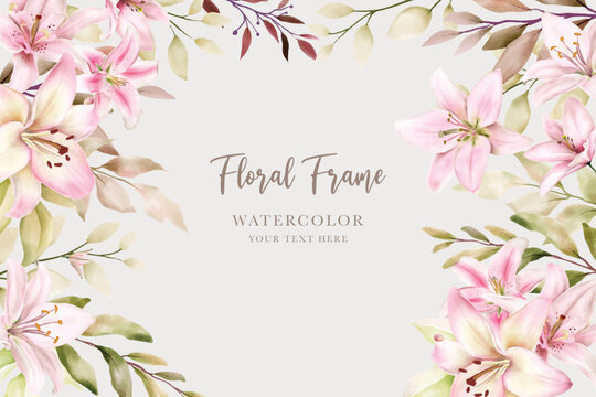 hand drawn lily floral background design