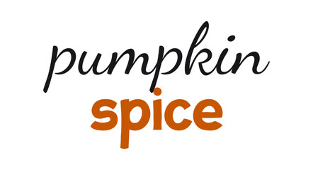 Pumpkin spice Vector ink lettering.  Modern calligraphy style. 