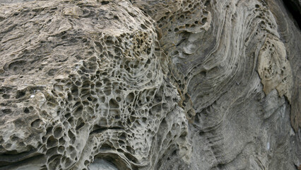Bizarrely eroded coastal rocks