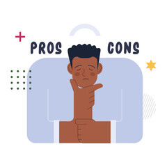 Choice concept. Difficult decision-making, success or failure