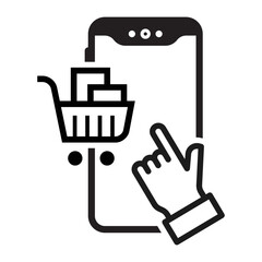 Mobile, cart, basket icon