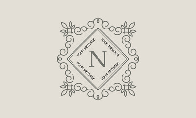 Letter N vector logo template (sign, symbol, emblem, ornament, monogram)