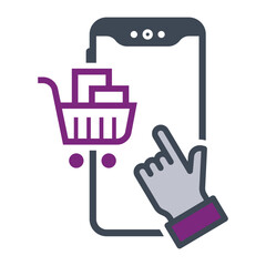Fototapeta premium Mobile, cart, basket icon