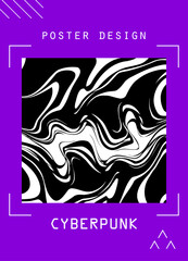 Abstract poster in cyberpunk style for your banner, flyer or business card. Modern, trendy colors, minimalism art.