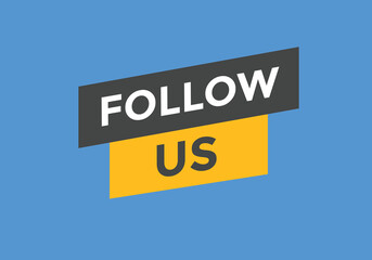 Follow us Colorful label sign template. Follow us symbol web banner.
