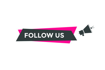 Follow us Colorful label sign template. Follow us symbol web banner.
