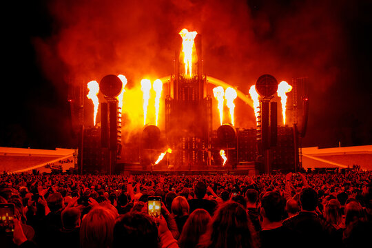 Tallinn, Estonia - 20.07.2022: Rammstein concert during the world stadium tour.