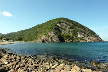 Amasra. Clean sea water with rocks and sea plants