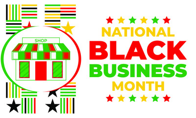 National Black Business Month in August. Greeting card, poster, banner concept. Vector EPS 10.