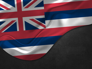 USA State of Hawaii Flag in Metal Style