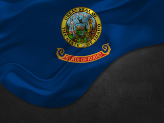 USA State of Idaho Flag in Metal Style