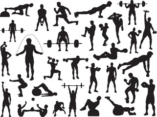 man fitness silhouettes