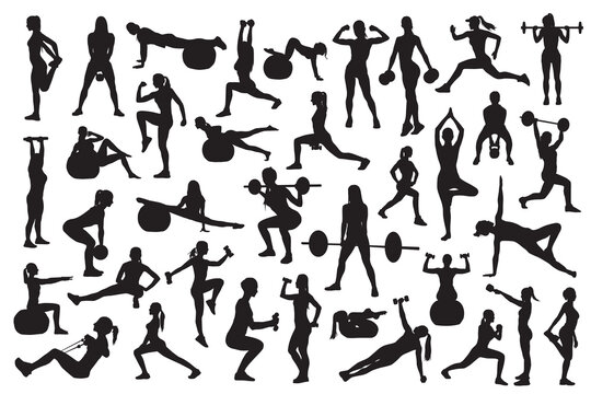woman fitness silhouettes