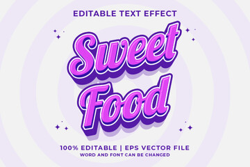 3d Sweet Food Cartoon Editable Text Effect Premium Vector