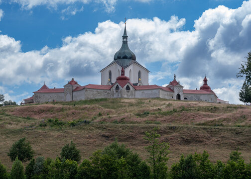 Zdar nad Sazavou, Czech Republic / Vysocina Region - 07 09 2022: Pilgrimage Church of St. John of Nepomuck