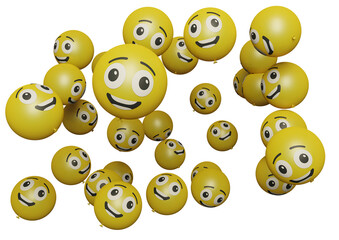 Grinning face eyes 3d render emoticon or emoji perfect for sosial media, branding, advertisement promotion