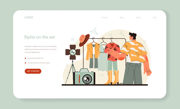 Fashion stylist web banner or landing page. Modern, creative job
