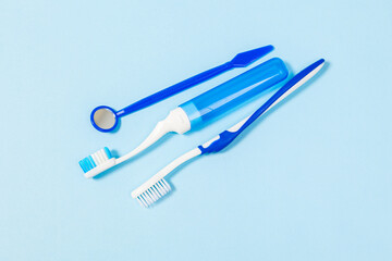 An indispensable set for deep and thorough cleaning of the oral cavity. Equipment for cleaning braces and plaque from teeth. Necessary tools for brushing teeth.