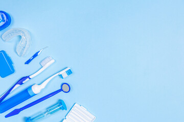 An indispensable set for deep and thorough cleaning of the oral cavity. Equipment for cleaning braces and plaque from teeth. Necessary tools for brushing teeth.