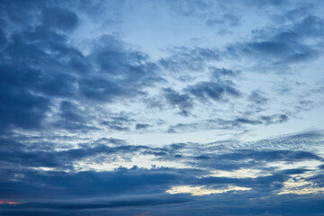 Naklejka na ściany i meble Blue dawn sky with clouds