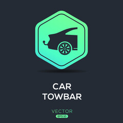 Creative (Car tow bar) Icon, Vector sign.