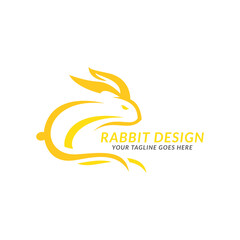 Rabbit Logo Design Template Icon Retro Vector Illustration