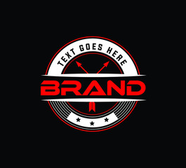 Athletic Club red and white round emblem vector illustration, eps8