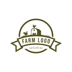 Minimalist and Simple Chicken Farm Logo.chicken farm logo vector illustration design, rooster on fence vintage logo design