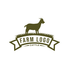 livestock badge large sheep farm minimal vector illustration.