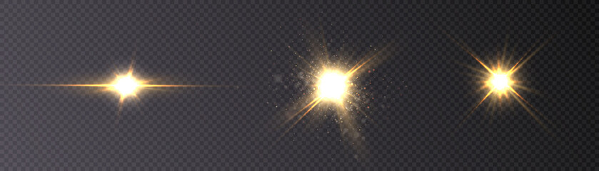 Bright light effect. Star solar lighting for vector illustration. Shiny star effect. Vector