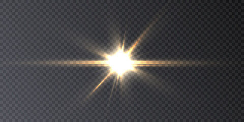 Bright light effect. Star solar lighting for vector illustration. Shiny star effect. Vector