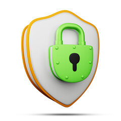 Protection icon, Security icon 3d rendering