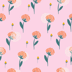 Seamless abstract floral pattern. Vector flower background for fabric, wrapping, textile, wallpaper, apparel. - 519167166