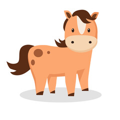 Cartoon horse. Vector illustration of farm animal
