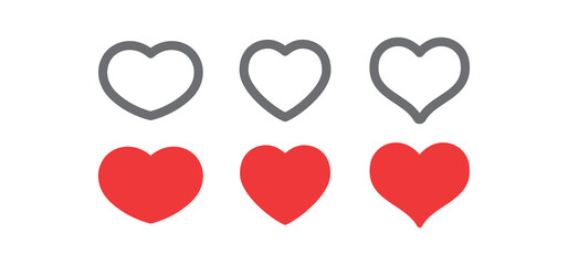 Heart icons. Love symbol vector illustration. Valentine's day and love design elements.