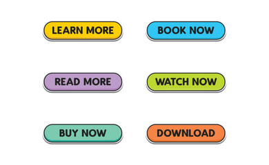 Fototapeta premium Call to action buttons collection. Download, read more, buy now signs.