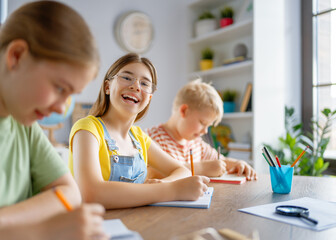 Happy kids at school