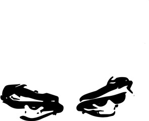 Vector illustration of male eyes in black and white