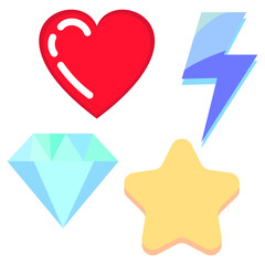 colorful icons like in game on white background