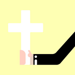Obraz premium icon of the cross which is in the hand