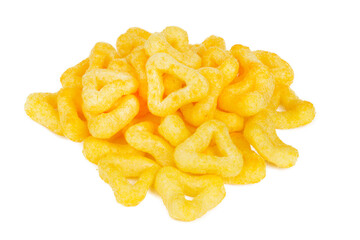 Corn beer snack on a white background, close-up.
