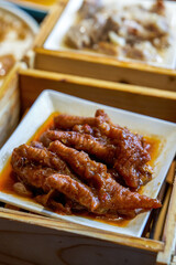 A delicious Cantonese morning tea dim sum, steamed chicken feet