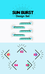 Sunburst Design Set Simple Heading Frame Set