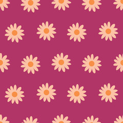 Fototapeta na wymiar Seamless pattern flowers daisies silhouette vector illustration