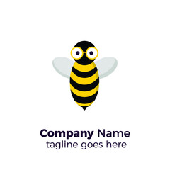 geek bee simple professional logo vector design illustration template