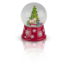 christmas glass ball Snow Globe isolated on white background with clipping path