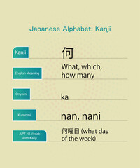 japanese alphabet hiragana kanji words vector design