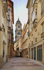 Naklejka na ściany i meble Old street in Malaga. Spain