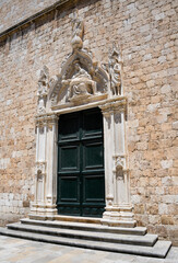 Church door carving in Dubrovnik