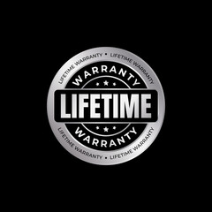 Obraz premium lifetime warranty silver icon, logo and badge for business product